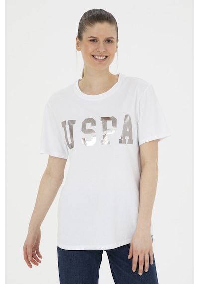 U.S. Polo Assn. Kadın Beyaz Basic Bisiklet Yaka Tişört 50280020-VR013