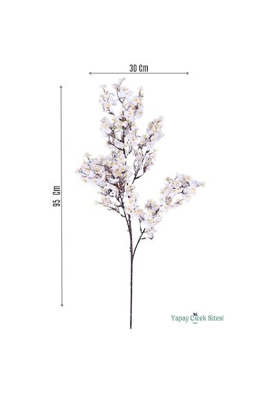 Yapay Çiçek Sitesi Yapay Erik Çiçeği Dalı Sakura 95 Cm Beyaz Beyaz
