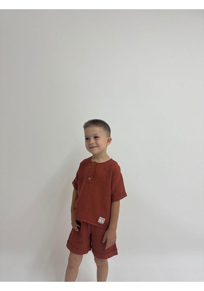 Oliven The Kid Oliventhekid Müslin Unisex Çocuk Takım Kiremit Kiremit