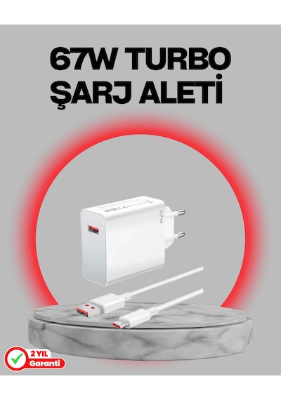 67 Watt Turbo Destekli Şarj Cihazı Honor 50 70 90 Uyumlu