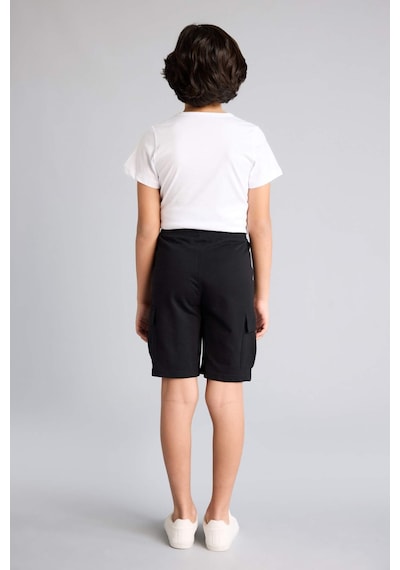 Defacto Regular Fıt Sweatshirt Kumaşı Şort Erkek Çocuk B5868a826smbk27 Siyah-bk27