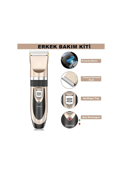 Yp 6066 Yedek Bataryalı Şarjlı Saç Tıraş Makinesi - Altın