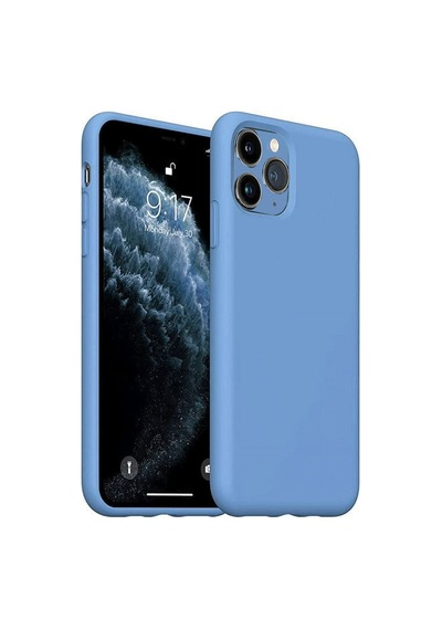 Apple iPhone  Uyumlu,  11 Pro Max Kılıf Nano İçi Kadife Silikon - Mavi
