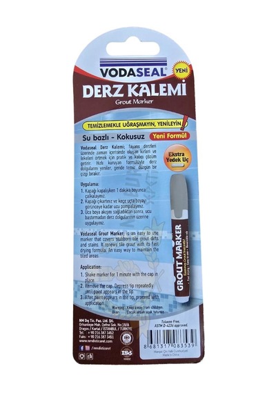 Vodaseal Kokusuz Ve Suya Dayanıklı Derz Yenileme Kalemi - Gri 1 Adet