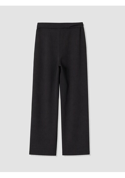 Lcw Everyday Siyah Beli Kemerli Pileli Kadın Krep Pantolon