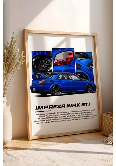 Impreza Wrx Stı Çerçeveli Tablo - Subaru Car Poster
