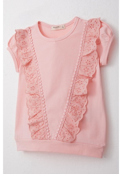 Breeze Kız Çocuk Tişört Güpürlü 1.5-5 Yaş, Pembe
