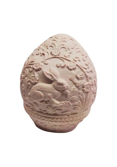 Tahtakale Toptancı Silikon 3d Kalıp Sarmaşık Desenli Tavşan Figür Yumurta Model Mum Ve Taş Tozu Kalıbı 8.5 Cm