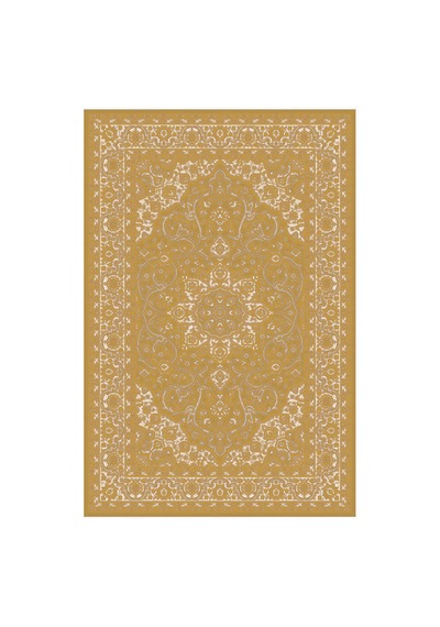 Kartela Halı Aven Halı Jüt Taban Dokuma Halı Hardal Sarısı - 60 X 90 Cm