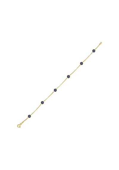 Göz Boncuklu Zincir Bileklik 1.50 Gram 14 Ayar Altın Sarı Altın
