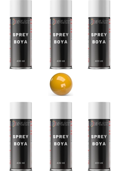 6 Adet Ral 1007 Koyu Nergiz Sarı Sprey Boya 400 Ml.