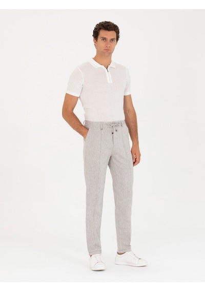 Beyaz Slim Fit Polo Yaka Triko T-shirt