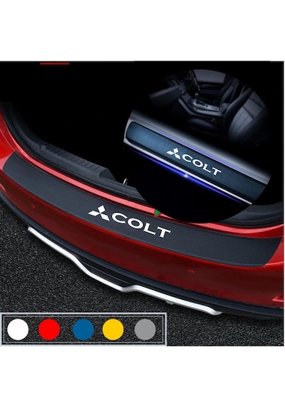 Mitsubishi Colt Için Karbon Bagaj Ve Kapı Eşiği Sticker Seti