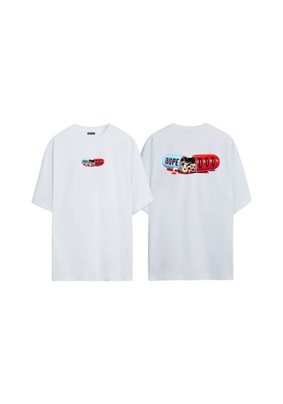 Thewert Unisex Dope D.o.d Eye Ön Arka Baskılı Beyaz Oversize T-shirt
