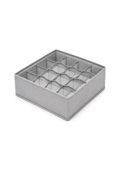 Deconox 6 Bölmeli Fermuarlı Kapaklı Bez Organizer 32 X 15 X 10 Cm, Katlanabilir Çekmece Ve Dolap İçi Düzenleyici, Tekli