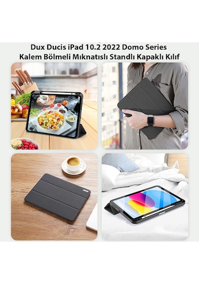 Dux Ducis Apple Uyumlu iPad  10.2 2022 Kılıf Domo Series Kalem Bölmeli Mıknatı