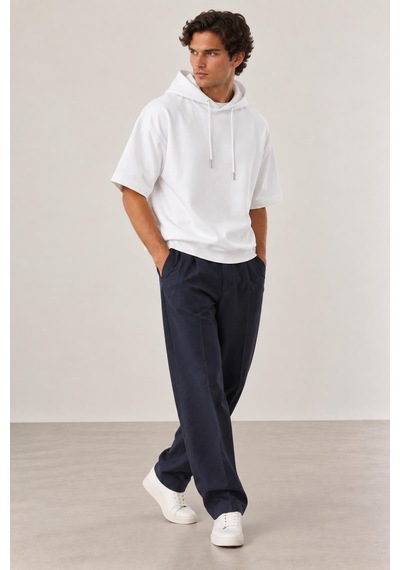 Alexandergardi Cropped Kapüşonlu Kısa Kollu Sweatshirt Beyaz