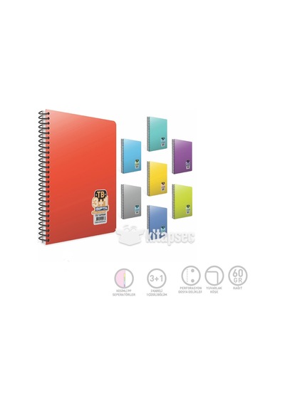 Gıpta Tb 3+1 150Yaprak Ayraçlı Plastik Kaplı F-Defter