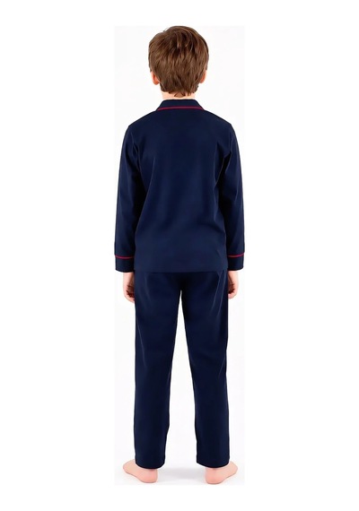U.S. Polo Assn. Gömlek Yaka Uzun Kollu Erkek Çocuk Pijama Takımı Lacivert