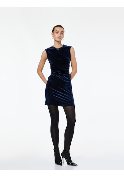 Koton Kolsuz İşleme Detaylı Bisiklet Yaka Slim Fit Elbise Lacivert 6wak80367ek Lacivert Koton Kolsuz İşleme Detaylı Bisiklet Yaka Slim Fit Elbise Lacivert 6wak80367ek Lacivert