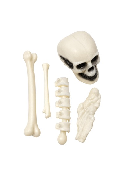 Halloween Cadılar Bayramı Mini İskelet Dekor Seti 5 Parça Kuru Kafa Ve Kemik Süs