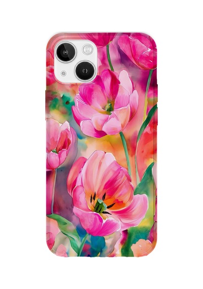 İphone 13 Mini Uyumlu Baskılı Şeffaf Telefon Kılıfı Koleksiyon: Pastelbloom Soft Series 10