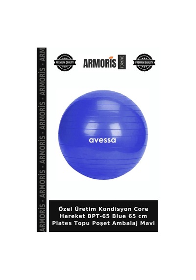 Özel Üretim Kondisyon Core Hareket Bpt-65 Blue 65 Cm Plates Topu Poşet Ambalaj Mavi