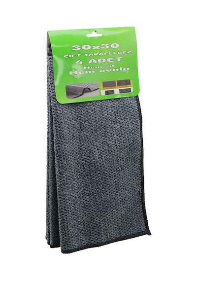4pcs 30x30cm Çift Taraflı Mikrofiber - Tel Bez Zor Kir Bezi Hem Sil - Hem Ovala 5468 Çok Renkli