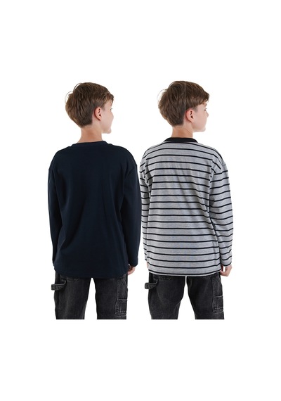 Denokids Erkek Çocuk 2'li Paket T-shirt Renkli
