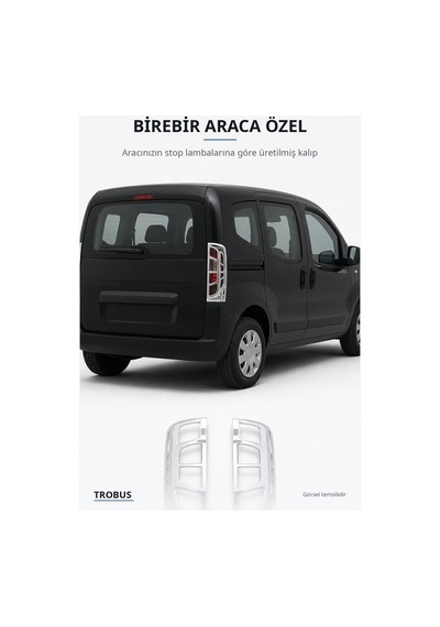 Citroen Nemo 2007 Ve Sonrası Uyumlu Krom Stop Çerçevesi 2 Parça Abs Krom