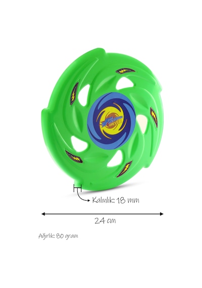 Frisbee Frizbi Fırlatma Diski Disk Atma Oyunu Çocuk Yetişkin Plaj Bahçe Oyuncak 24 cm Yeşil