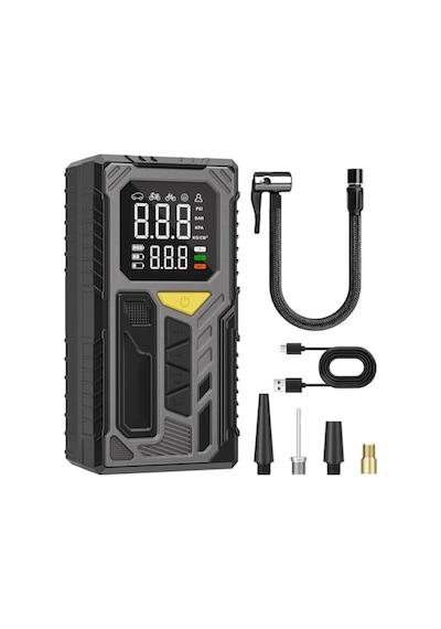 4000mah Hava Kompresörü Powerbank Özellikli Auhma Model Kompresör Araba Bisiklet Top Lastik Şişirme Pompası