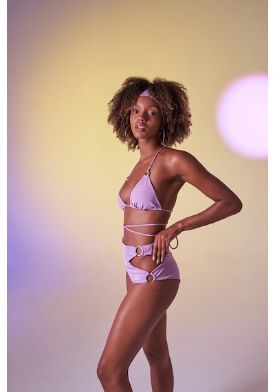 Holly Lolly Üçgen Bağcıklı Ayarlanabilir Delphi Bikini Üstü Pembe