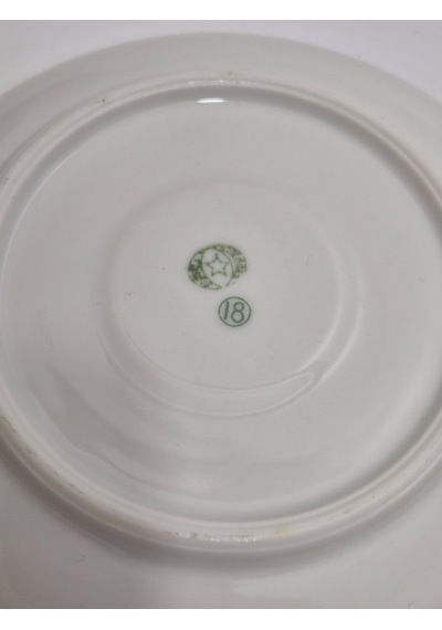 F. Legrand Limoges Çiçek Desenli Porselen Fincan Tabağı 13cm Çok Renkli