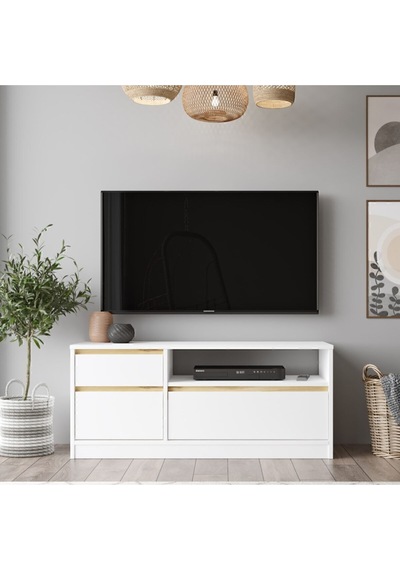 Arya 120cm Tv Ünitesi Sehpası Keçe-beyaz Ary7-wk Beyaz - Keçe