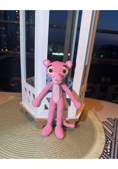 Pembe Panter Amigurumi Karakter 18 Cm 009