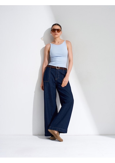 Dilvin 32774 Halter Yaka Top-açık Mavi