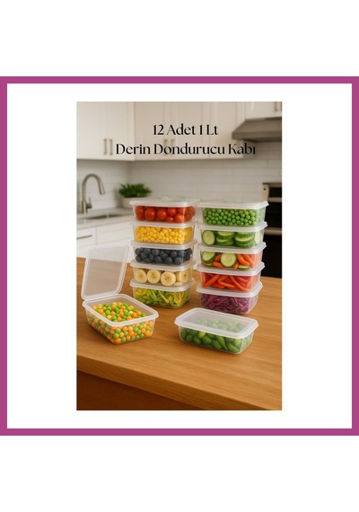Gees Global 12 Li Derin Dondurucu Saklama Kabı & Organizeri 1 Lt 12,5x19,5x5,5 Cm Gbzs Çok Renkli