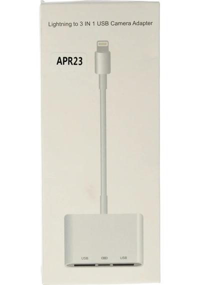 Apr23 Apple Uyumlu iPhone Otg 3in1 - Beyaz Diğer