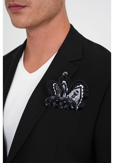 Efor Slim Fit Torba Cep Esnek Pamuk Düz Siyah Blazer Ceket C 712 Siyah