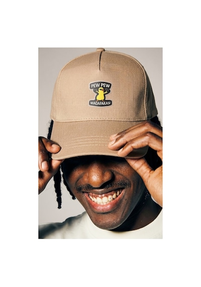 Emybox Unisex Erkek Kadın Gabardin Şapka - Baskılı Minimal Tasarım Cırtcırtlı Ayarlanabilir Şapka Kep Açık Kahve