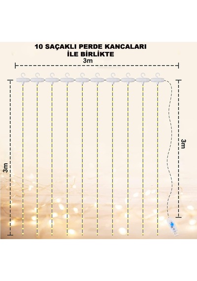 Kumandalı 8 Fonksiyonlu Usb Girişli 3x3 Metre Perde Peri Led Işık Sarı Yılbaşı Ağaç Işığı Yılbaşı Dekorasyonu Perde Işık Saçak Işık Kumandalı 8 Fonksiyonlu Usb Girişli 3x3 Metre Perde Peri Led Işık Sarı Yılbaşı Ağaç Işığı Yılbaşı Dekorasyonu Perde Işık Saçak Işık