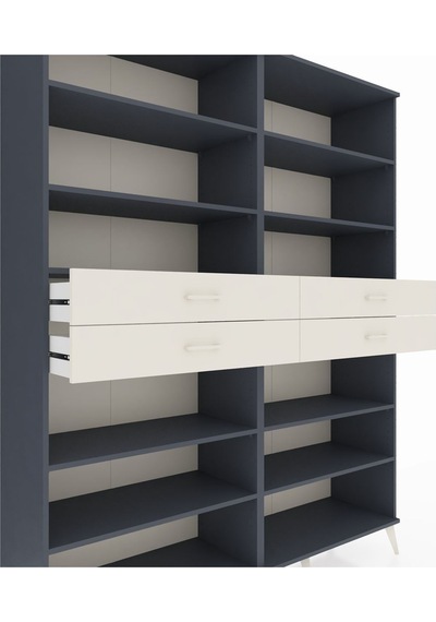 Hyperion Gardrop 10 Raflı 4 Çekmeceli 176x44x221 Antrasit-antrasit/aytaşı Antrasit/aytaşı Hyperion Gardrop 10 Raflı 4 Çekmeceli 176x44x221 Antrasit-antrasit/aytaşı Antrasit/aytaşı