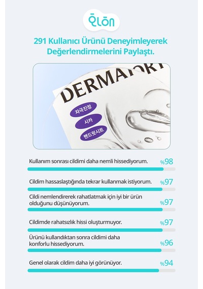 Cica İçerikli, Yoğun Esanslı, Kızarıklık Karşıtı Yaprak Maske Dermatory Cica Zinc Derm Band Mask