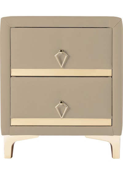 Doppia Linea Gold Iki Çekmeceli Bej Komodin- Kumaş Döşemeli Yatak Odası 2 Çekmeceli Komodin Modeli Doppia Linea Gold Iki Çekmeceli Bej Komodin- Kumaş Döşemeli Yatak Odası 2 Çekmeceli Komodin Modeli
