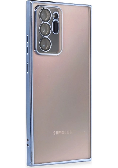 Cosmotex Newface Samsung Galaxy Note 20 Ultra Kılıf Razer Lensli Silikon - Açık Mavi