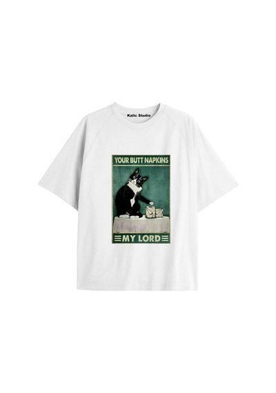 Kalic Studio Y2k Vintage Cats Baskılı Beyaz T-shirt Kod 2