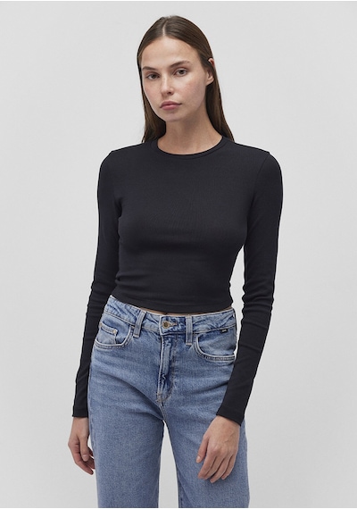 Mavi - 2li Uzun Kollu Crop Basic Tişört 1613021-900 Siyah