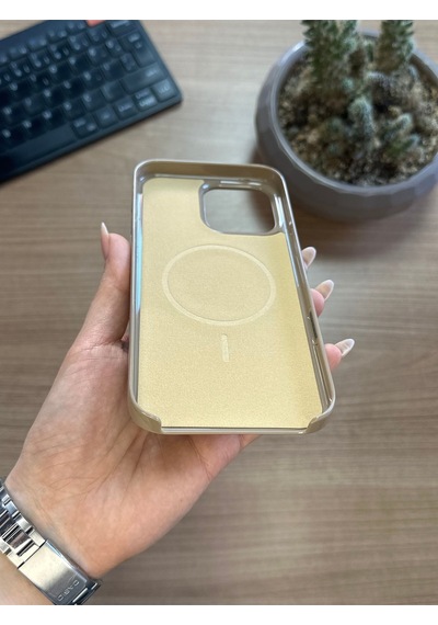 Apple Uyumlu iPhone 16 Pro Max Animasyonlu Stylus Silikon Kılıf Bej