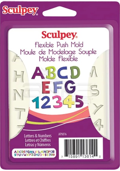 Sculpey Flexible Push Mold Esnek Model Kalıbı Harf Ve Numara Apm76